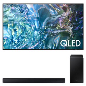 삼성전자 4K UHD QLED 스마트 TV + 사운드바 세트, 138cm(55인치), KQ55QD67AFXKR, 벽걸이형 X HW-C450 (사운드바), 방문설치