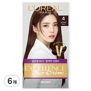로레알파리 NEW 엑셀랑스 듀오크림, 4호 브라운, 6개