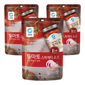 청정원 토마토 스파게티 소스 구운마늘과 양파, 170g, 3개