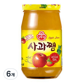 오뚜기 사과쨈, 6개, 500g