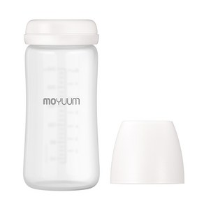 모윰 안심코팅 노꼭지 유리 젖병, 화이트, 240ml, 1개