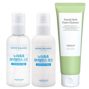 누리숲 누리촉촉 스킨 160ml + 로션 160ml + 녹삼초 폼클렌저 120ml