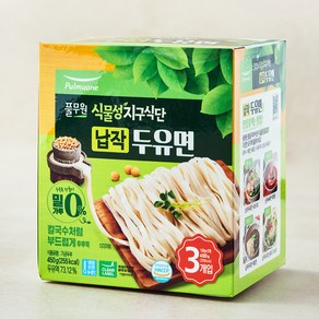 풀무원 식물성 지구식단 납작 두유면 3입, 450g, 1개