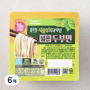 풀무원 식물성지구식단 두부면 넓은면, 100g, 6개