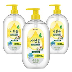 [비건라이프] 자연퐁 베이킹소다파워 3X 프레쉬 레몬향, 735ml, 3개
