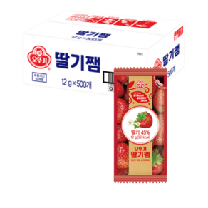 오뚜기 일회용 딸기쨈, 500개, 12g