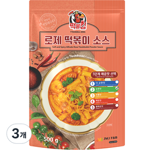 떡불킹 로제 떡볶이 소스 순한맛, 3개, 500g