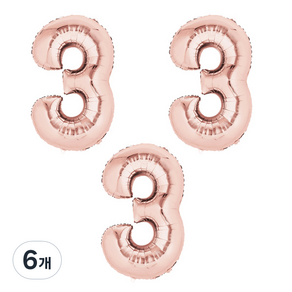 리빙다 숫자호일 3 대, 로즈골드, 6개