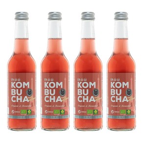 오라라 유기농 콤부차 복숭아 앤 엘더베리, 4개, 330ml