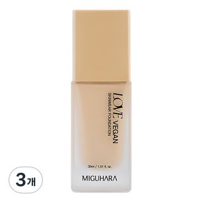 미구하라 러브 비건 스킨웨어 파운데이션 30ml SPF30 PA+++, 21호, 3개