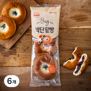 기린 빅 단팥빵 3입, 300g, 6개