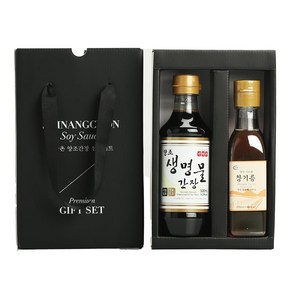 신앙촌 자연을 담은 참기름 220ml + 양조간장 500ml 선물세트, 1세트