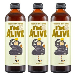 아임얼라이브 콤부차 유리병 진저레몬, 315ml, 3개