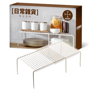 일상잡화 확장형 다용도 정리 선반, 화이트, 1개