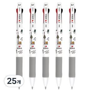 자바펜 랜드마크 초저점도 3색 볼펜 0.7mm, 25개, 서울