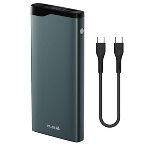 밸류엠 22.5W 고속 충전 PD 메탈 보조배터리 10000mAh +25W CtoC케이블, VM-PM10APQ, 혼합색상