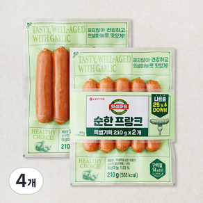 롯데웰푸드 순한 프랑크 소시지, 210g, 4개