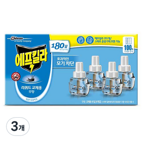 에프킬라 리퀴드 교체용 무향 리필 4개입, 132ml, 3개