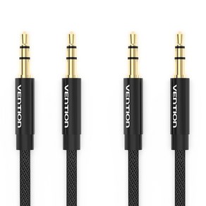 벤션 골드블랙 3.5mm AUX 케이블 1m 직조재킷 2p, 혼합 색상