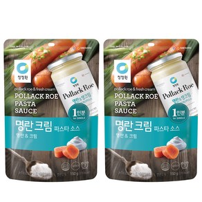 청정원 싱글 파우치 명란 크림 파스타 소스, 150g, 2개