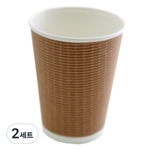 3중 단열 종이컵 엠보싱 크라프트 360ml, 25개입, 2세트