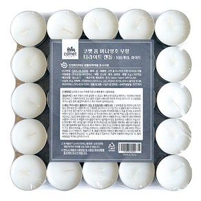 코멧 홈 미니 티라이트 캔들 화이트, 65g, 100개, 무향