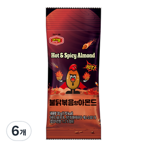 머거본 불닭볶음향 아몬드, 30g, 6개