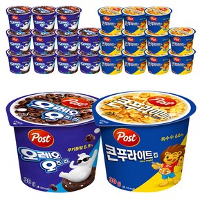 포스트 콘푸라이트 컵 30g 12p + 오레오오즈 컵 30g 12p, 1세트