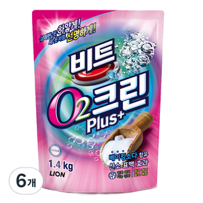 비트 O2 크린플러스 표백제, 6개, 1.4kg