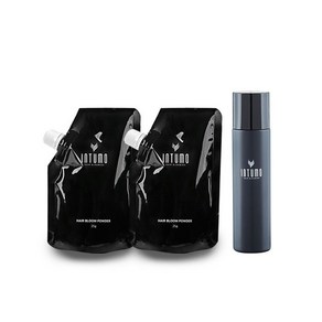 인투모 흑채 헤어블룸 파우더 리필용 25g 2p + 고정 픽서 80ml, 브라운, 1세트