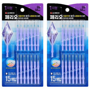 페리오 치간칫솔 I자형 SS, 15개입, 2개