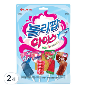 롯데웰푸드 롤리팝 아이스 캔디, 132g, 2개