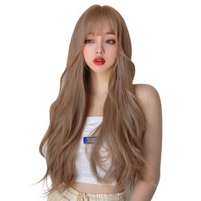 하이유니 그레이스 웨이브 펌 롱 헤어 통가발 70cm + 가발망 + 거치대 세트