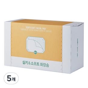 데일리뷰티툴즈 실키 앤 소프트 화장솜, 80개입, 5개