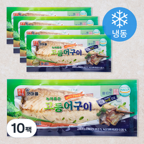 본갯마을 녹차품은 고등어구이 (냉동), 대 120g, 10개