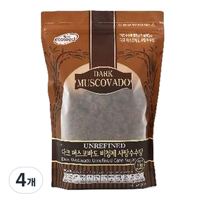 에코씨드 비정제 다크머스코바도, 1kg, 4개