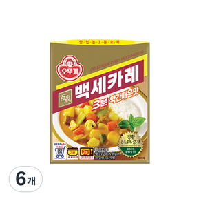 오뚜기3분 백세카레 약간매운맛, 6개, 200g