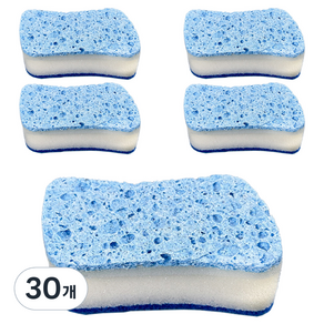 월드크린 양면 제로 스크래치 스펀지 수세미, 1개입, 30개