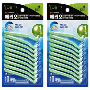 페리오 치간칫솔 L자형 M, 10개입, 2개