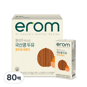 이롬 황성주박사의 국산콩 두유 호두와 아몬드, 190ml, 80개