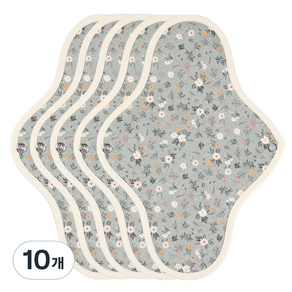 위즐리 면생리대 들꽃그린, 10개, 1개입, 대형