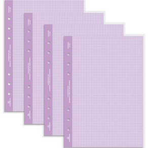 세컨드맨션 6공 그리드 리필지 컬러 02 LAVENDER 4p, A5(148 x 210 mm), 64매