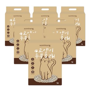 소미랑 응고형 고양이 두부 모래, 7L, 6개, 오리지널