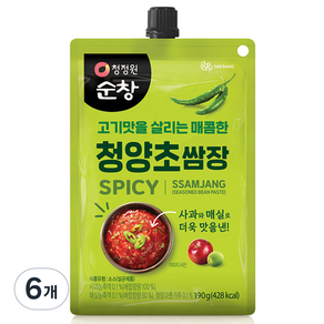 청정원순창 청양초쌈장, 190g, 6개