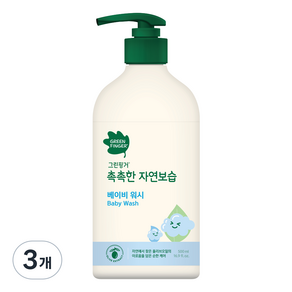 그린핑거 촉촉한 자연보습 베이비 워시, 500ml, 3개