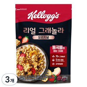 켈로그 리얼 그래놀라 오리지널 시리얼, 400g, 3개
