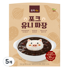 본죽 키즈 포크 유니 짜장, 150g, 5개