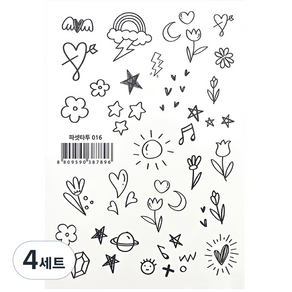 파셋 타투스티커 16종 세트, 파셋타투 016, 4세트