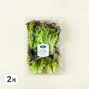 프리미엄 유기농 적상추, 120g, 2개