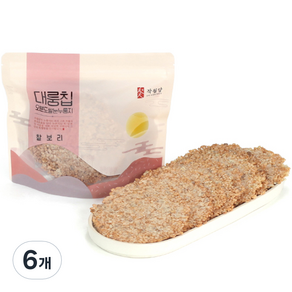 작월담 대룽칩 찰보리 누룽지, 180g, 6개